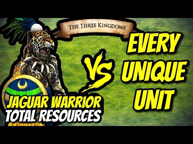 ELITE JAGUAR WARRIOR vs EVERY UNIQUE UNIT (Total Resources) | The Three Kingdoms | AoE2