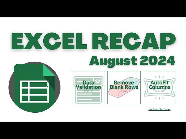 Excel Recap August 2024‼️ #excel