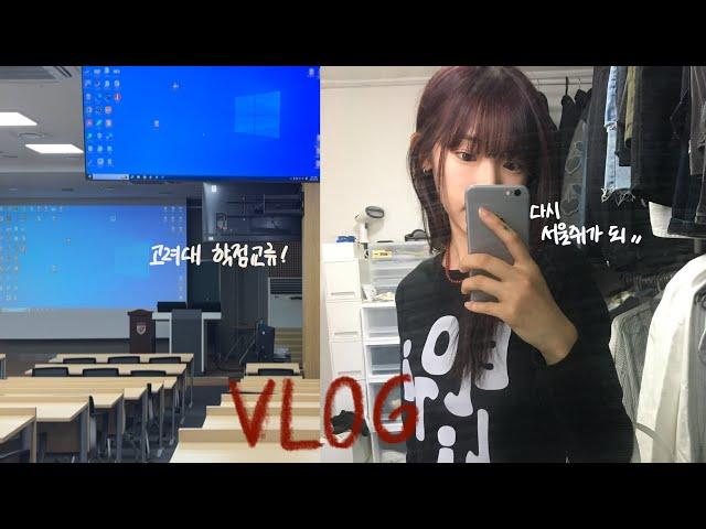 VLOG. 나 4학년 개강했음 | ootd + 대학생 가방 추천 ! | 소속사 미팅 | 고려대 학점 교류 | 오헤시오 팝업 | 드디어 피꼬김 먹었다 | 자취 일상 브이로그