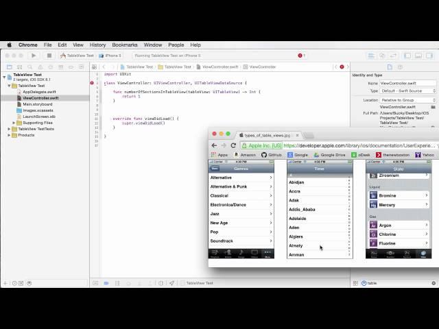 iOS Development with Swift Tutorial - 20 - Table Views