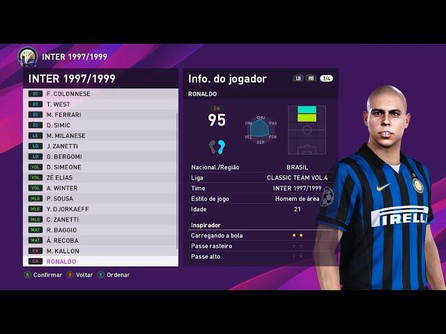 PES 2020/2021 CLASSIC TEAM 1997/1999 SEASON FACES + STATS