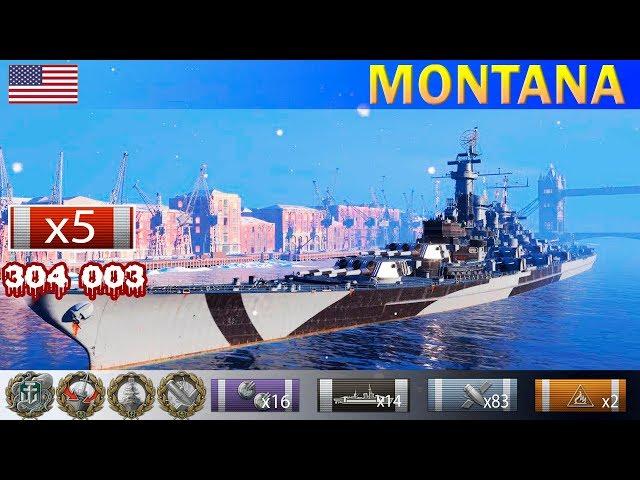  Бой на Линкоре "Montana" X уровень США | [ WoWS ] World of WarShips REPLAY