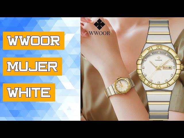 WWOOR Mujer White Diamond Ladies Watch Top Brand Wrist Watch Simple Women Dress Small Watch Relogio