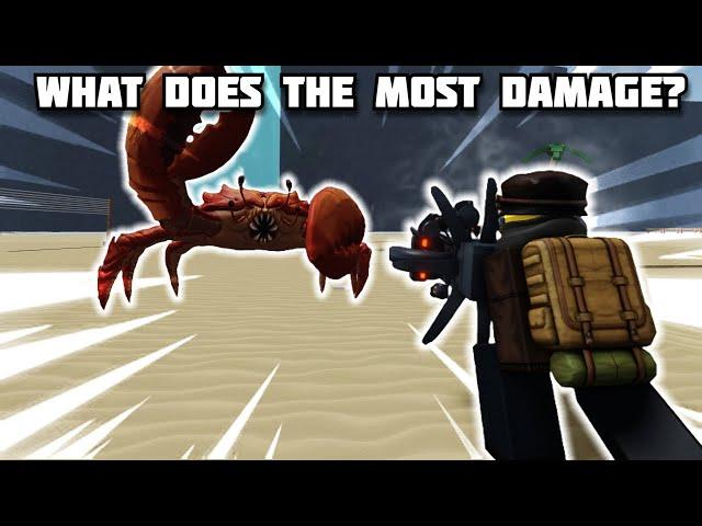 What Deals The Most Damage To The Crab Boss? | The Strongest BattleGrounds