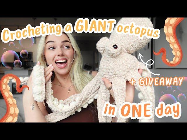 Crocheting a GIANT octopus in ONE day AND one for you too!?! *GIVEAWAY* 