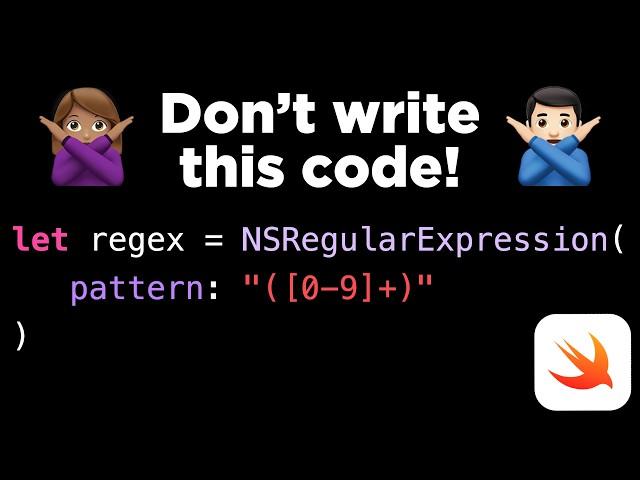 Don't write this code! (use a Swift Regex instead )