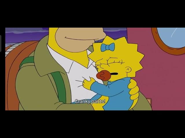 The Simpsons | Maggie clings to homer