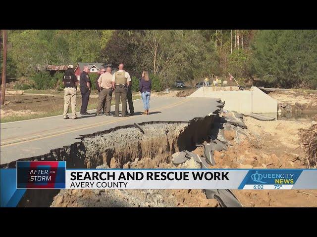 Search and rescue crews in Avery County work to recover casket washed away by Helene