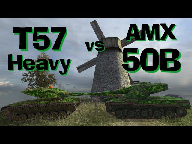 WOT Blitz Face Off || AMX 50 B vs T57 Heavy