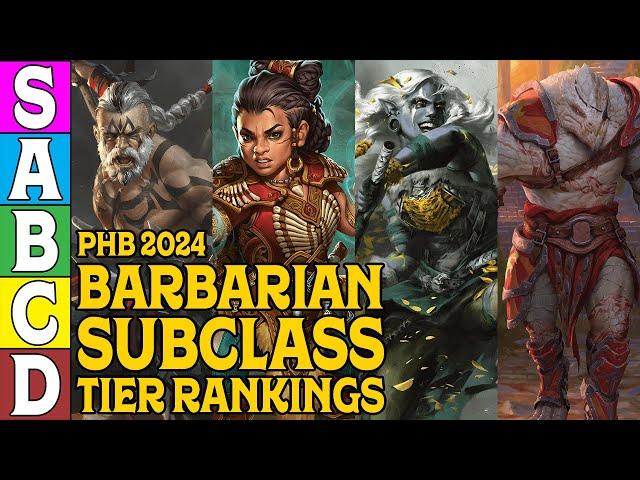 Barbarian Subclass Tier Ranking for D&D 5e 2024