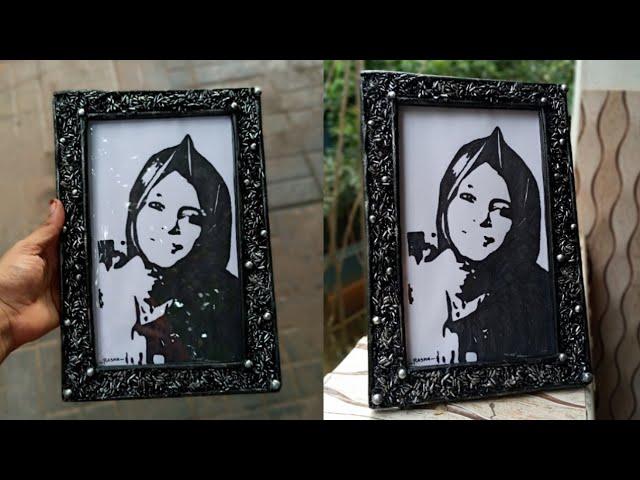 Photo frame | photo frame making at home | cardboard photo frame | frame making ideas | rice frame |