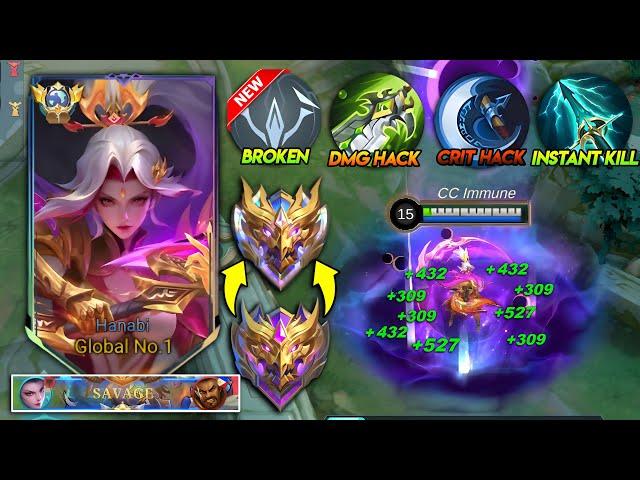 GLOBAL HANABI BEST 1 HIT BUILD 2024! THIS BRUTAL INSANE BUILD IS TOTALLY BROKEN!! (MUST TRY) - MLBB