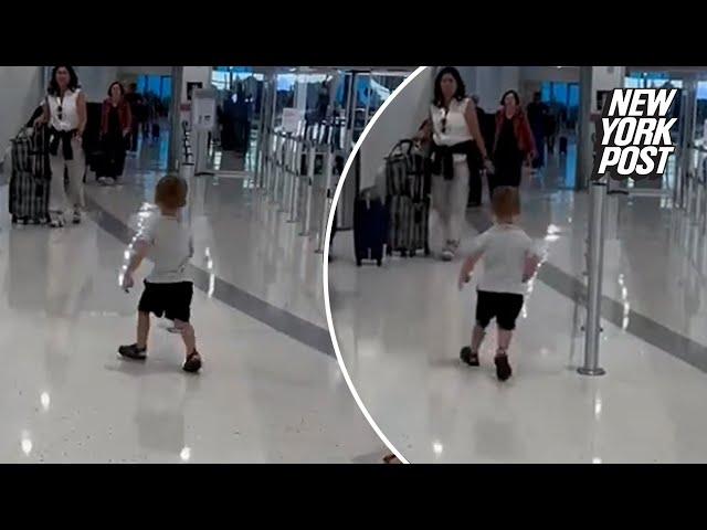 Toddler reunites with his grandpa at airport in emotional video: ‘I’m coming, Papa!’