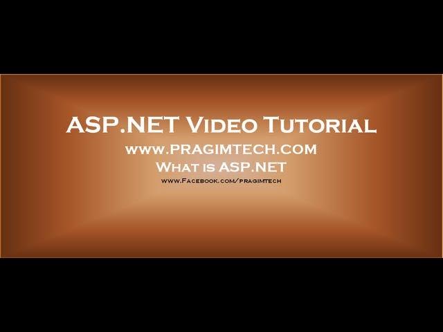 What is ASP.NET Part 1