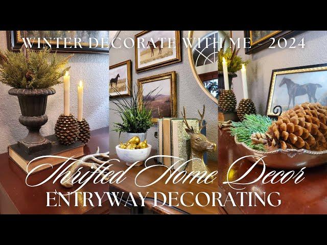 THRIFTED DECORATE WITH ME – WINTER ENTRYWAY HOME DÉCOR | Decorating & Styling Ideas 2024