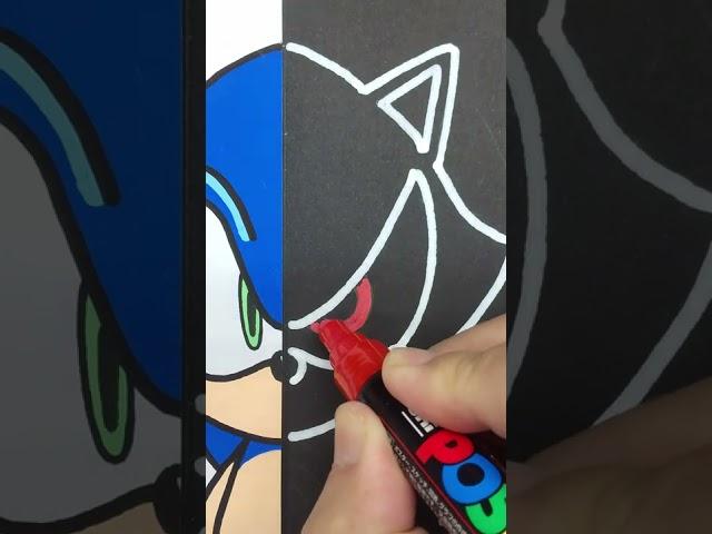 Drawing Sonic × Chrome Metal Sonic Satisfying Art! (#Shorts)