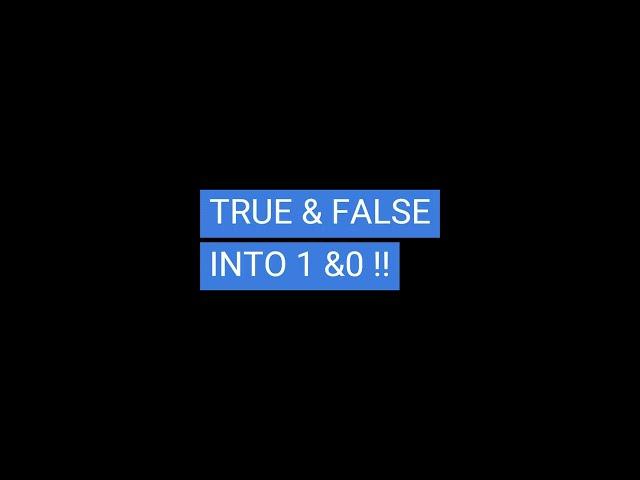 "Excel Formula Hack: Turn TRUE and FALSE into 1 and 0"