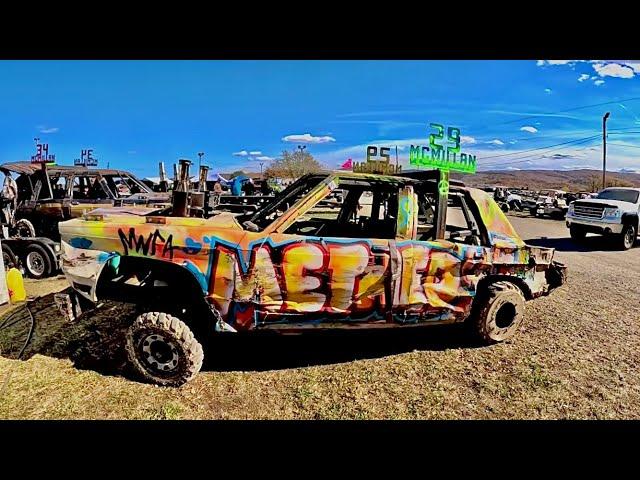 Demolition Derby Pit Walk Fayette County Fairgrounds 2024  Day 2 Full Size Compacts Demo Derbies