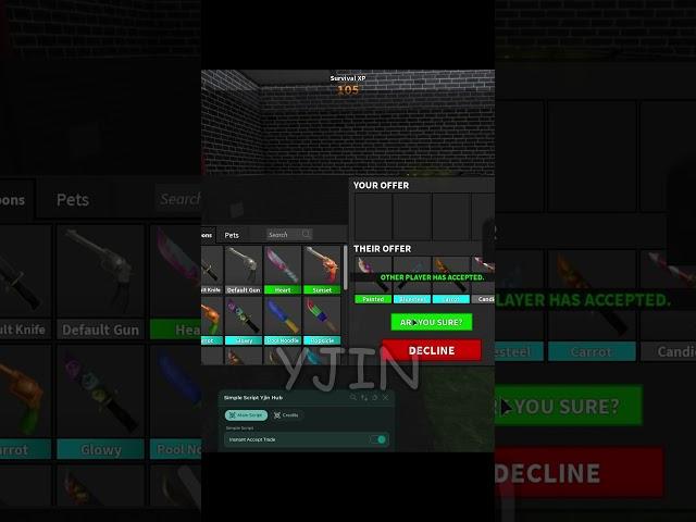 [FRESH!] Instant Accept Trade Script | #shorts #mm2 #roblox