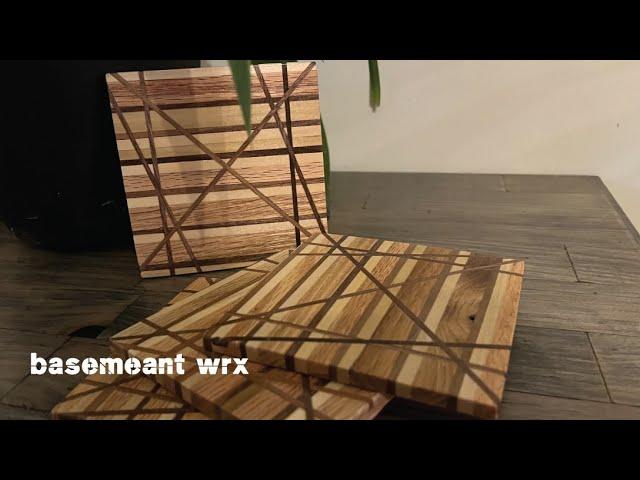 scrap (hard) wood coasters with inlays