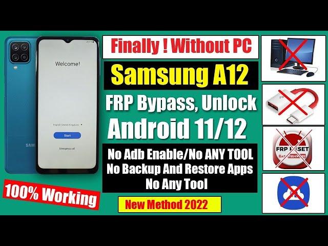 Samsung A12 [A127F] FRP Bypass | A12 Frp Android 12/13 Google Account Remove New Method 2024