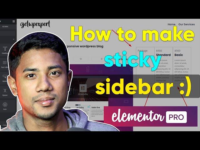 How to make sticky sidebar Using Elementor | Make anything sticky