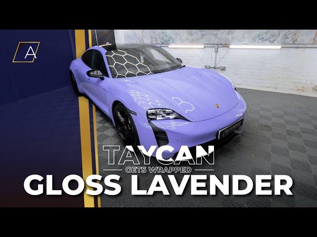 PORSCHE TAYCAN gets WRAPPED in GLOSS LAVENDER | Autowrap Manchester | #porsche #taycan #lavenderwrap