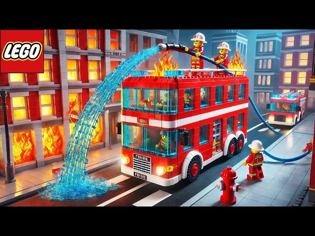 LEGO City Fire Truck Saves the Building  Lego Auto Tech