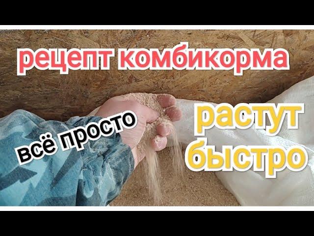 Рецепт комбикорма  проверенный временем. Откормочники растут быстро не в жирной массе