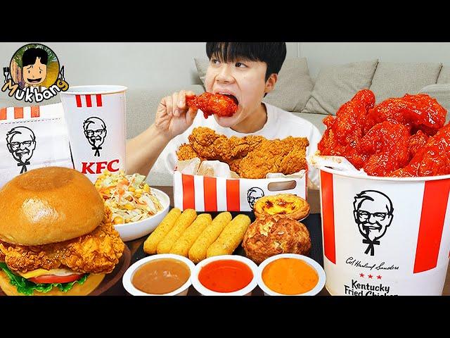 ASMR MUKBANG | KFC Crispy Fried Chicken, Cheese burger, cheese stick recipe ! eating