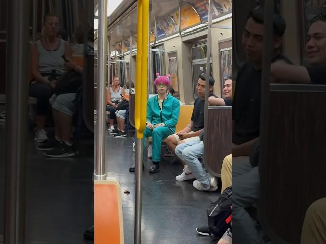 what is saiki doing in the subway #nyc #cosplay #animecharacter #anime #saikikusuo