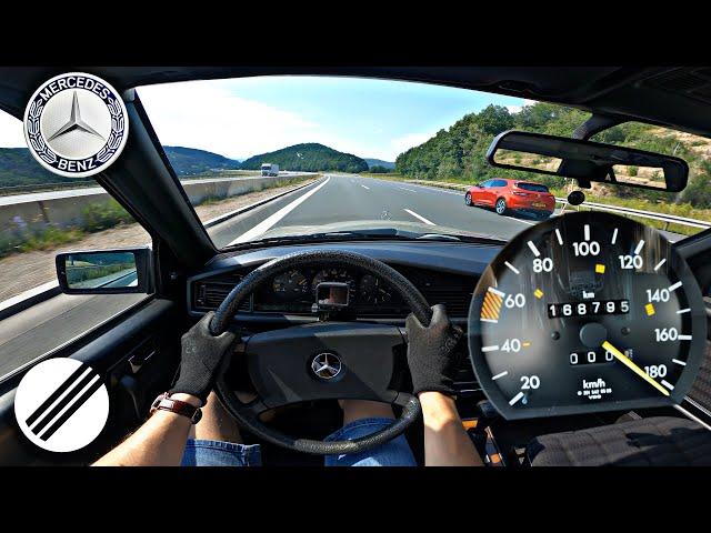 1988 MERCEDES-BENZ 190D W201 72HP TOP SPEED DRIVE ON GERMAN AUTOBAHN 