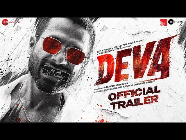 Deva | Official Trailer l Shahid Kapoor | Pooja Hegde | Rosshan Andrrews | In Cinemas 31st January