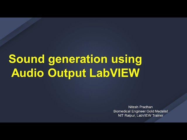 Sound generation using Audio Output LabVIEW