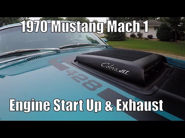 Mustang Mach 1 428 Cobra Jet. Engine start up and exhaust