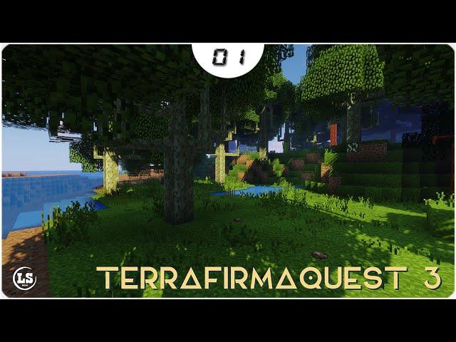 Minecraft 1.12.2 TerraFirmaQuest 3 - #01 Не очень райский уголок