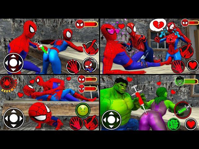 Playing as ALL SUPERHEROES Families SPIDERMAN, HULK, BATMAN & IRONMAN VS Granny