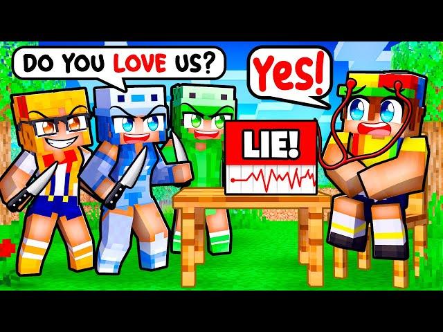 My CRAZY FAN GIRLS use a LIE DETECTOR on me in Minecraft!