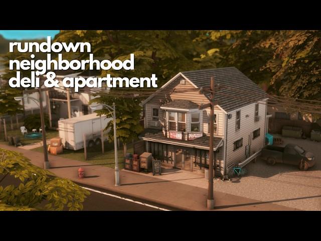 Rundown Deli Apartment || Sims 4 Speed Build || CC