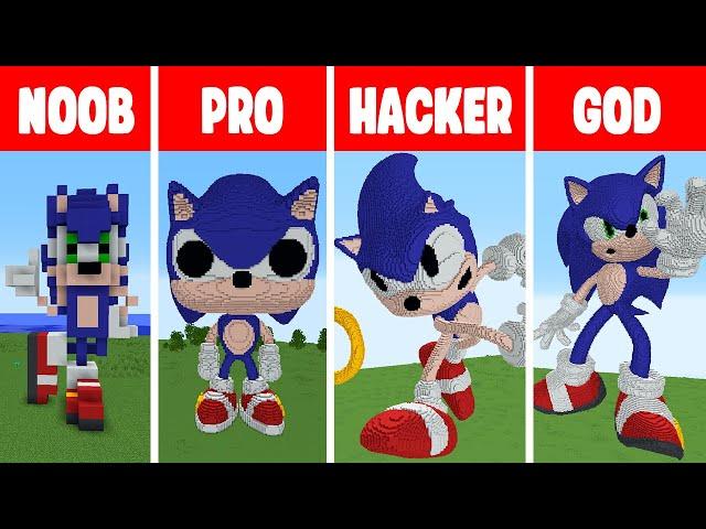 Minecraft NOOB vs PRO vs HACKER vs GOD: SONIC STATUE HOUSE BUILD CHALLENGE in Minecraft / Animation