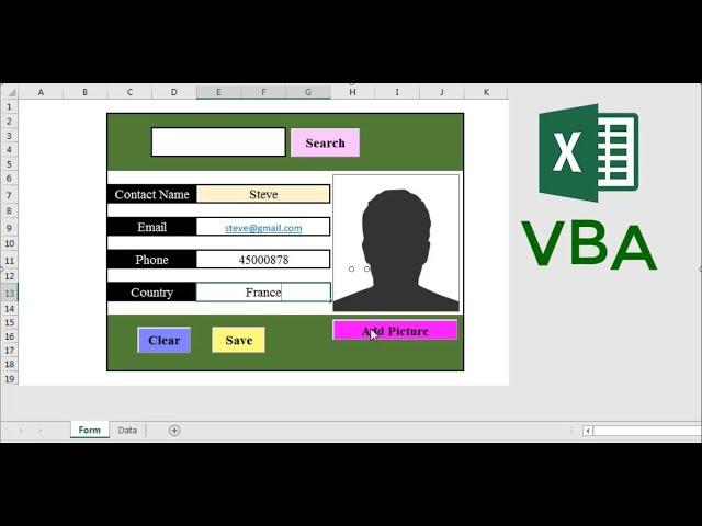 Excel VBA: Create a form with an image