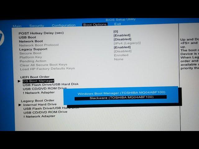 HP NEW UEFI BIOS How to boot from pen drive HP PC  slim desktop os boot manager
