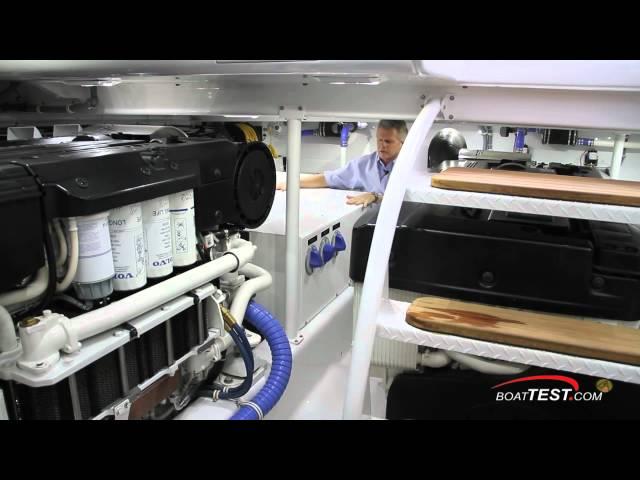 Spencer 70 2011 Convertible  Yacht Engine Room Review - By BoatTest.com