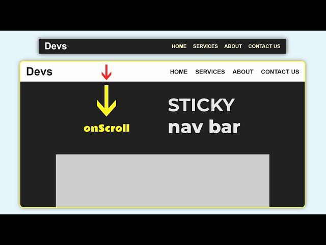 On Scroll Sticky Navbar Using Vanilla JavaScript | Fixed Navigation Bar