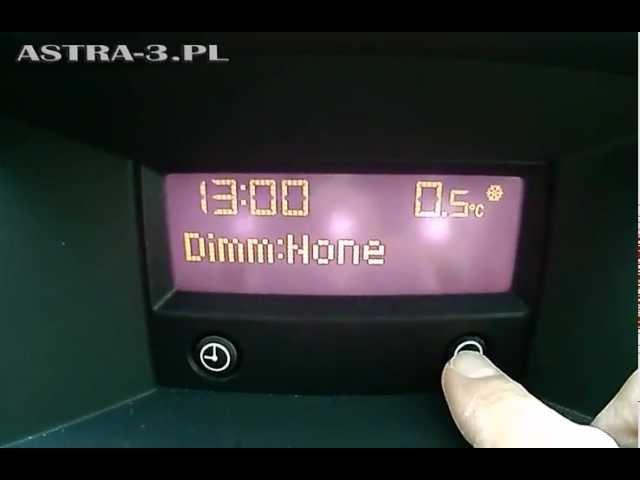 Opel Astra H - Test Mode (TID display)