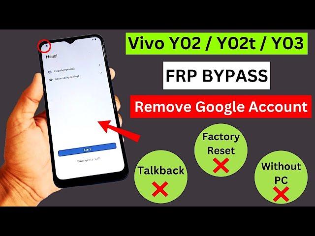 Vivo Y02,YO2T,Y03 Frp Bypass Without PC 2024 | All Vivo Google Account Bypass Talkback Not Working