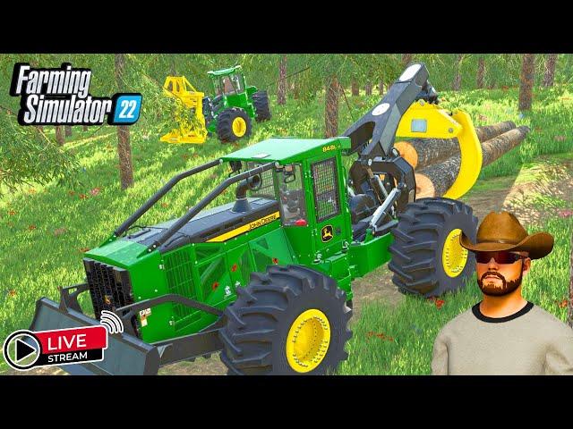 LIVE I Making A $10,000,000 Logging Company With You! | Farming Simulator 22