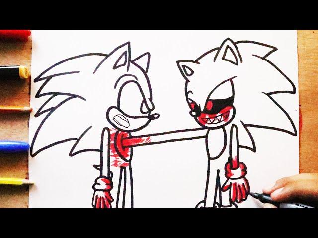 COMO DIBUJAR a SONIC EXE VS SONIC