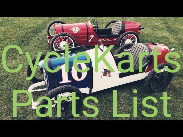 CycleKarts Parts List