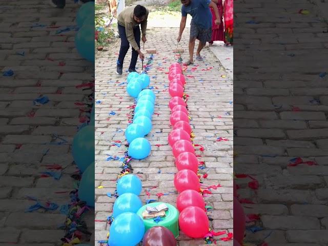 100 Balloon Popping Challenge Race #game #shorts